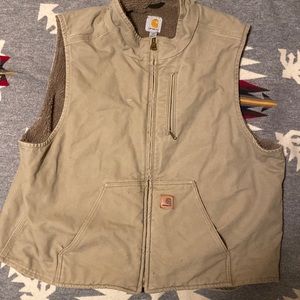 Carhartt 2Xl Tan Vest Sherpa Lined